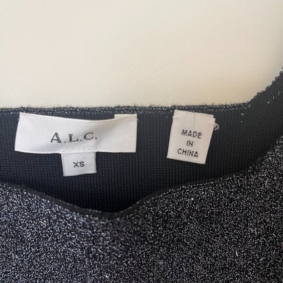 ALC Crop Tank Top Metallic Silver Sz XS - Picture 4 of 6